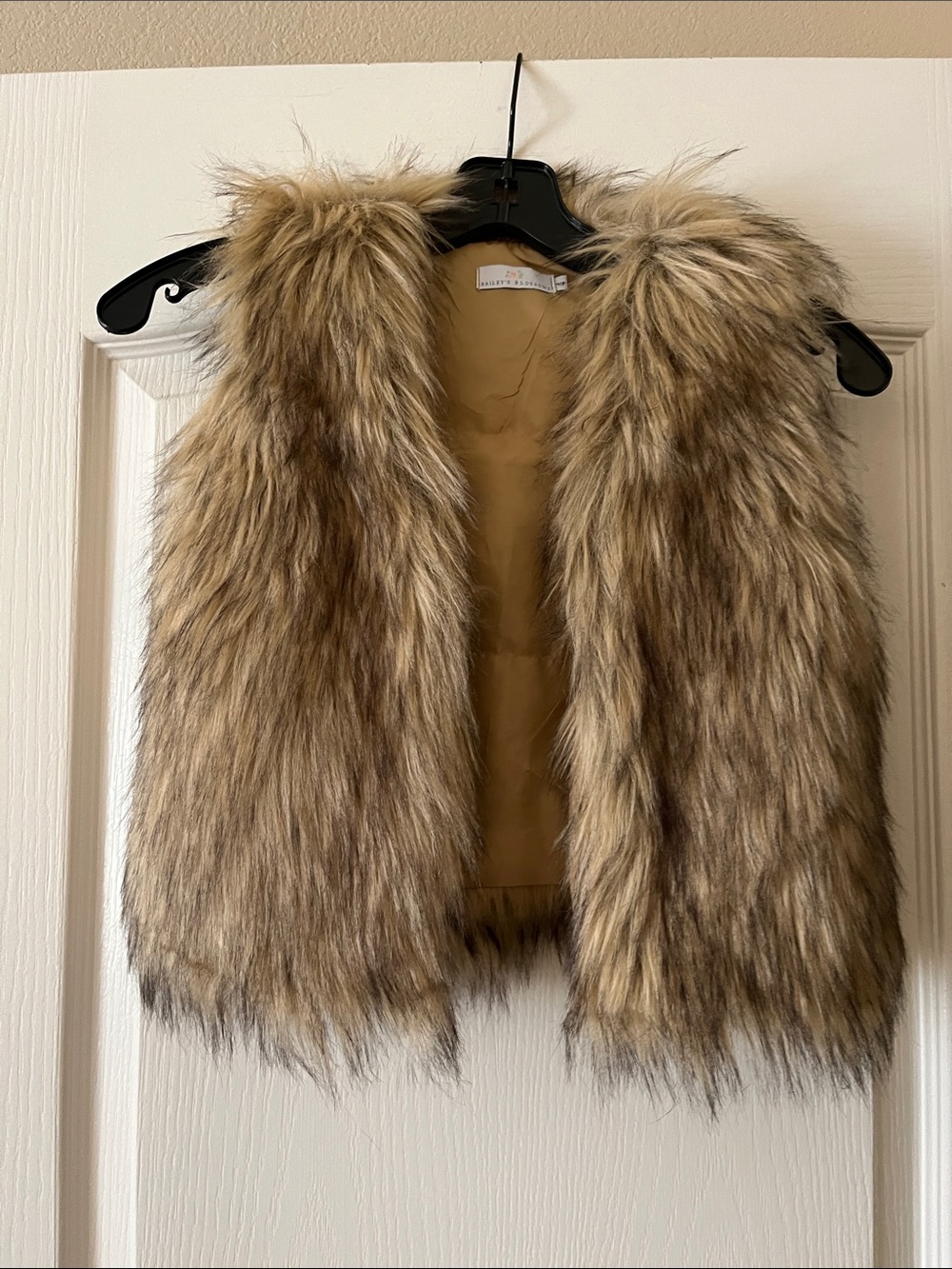 Faux Fur Tan & Brown Vest